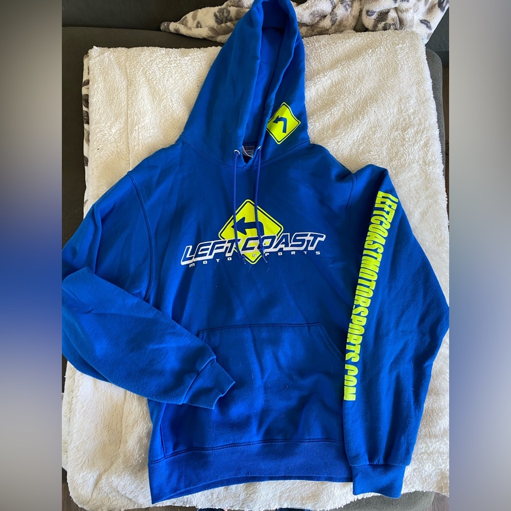 Left Coast Men’s size small bright‎ blue hoody.